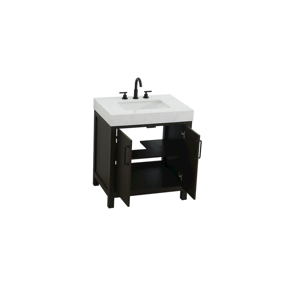 30 inch Single Bathroom Vanity In Mocha Brown
