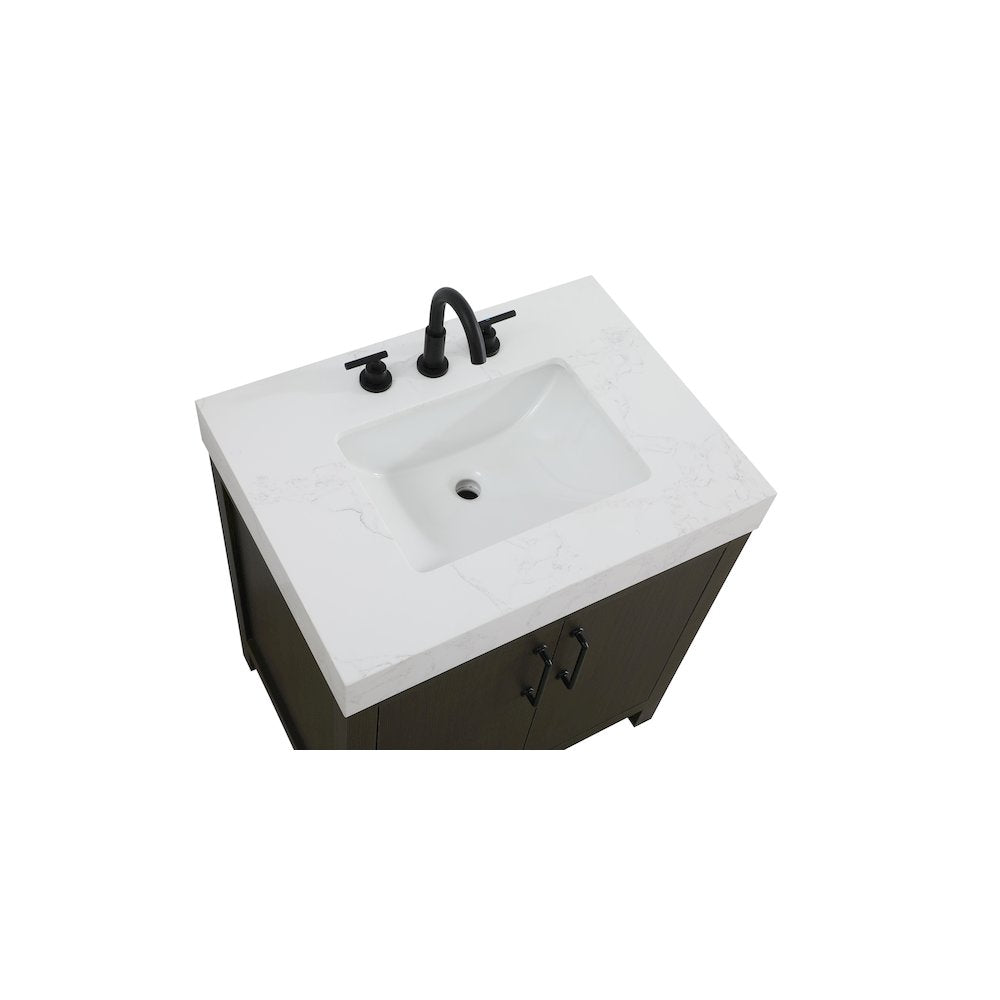 30 inch Single Bathroom Vanity In Mocha Brown