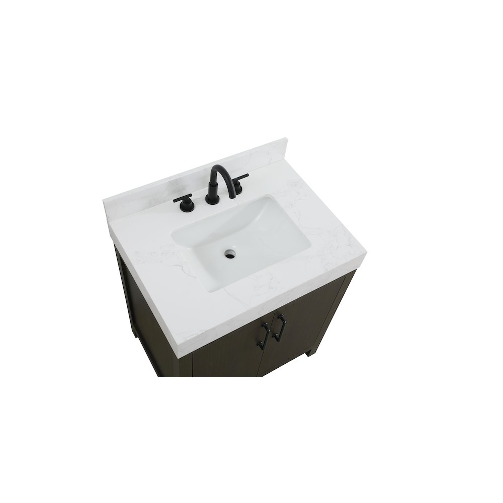 30 inch Single Bathroom Vanity In Mocha Brown with backsplash