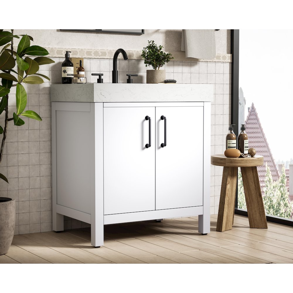 30 inch Single Bathroom Vanity In White