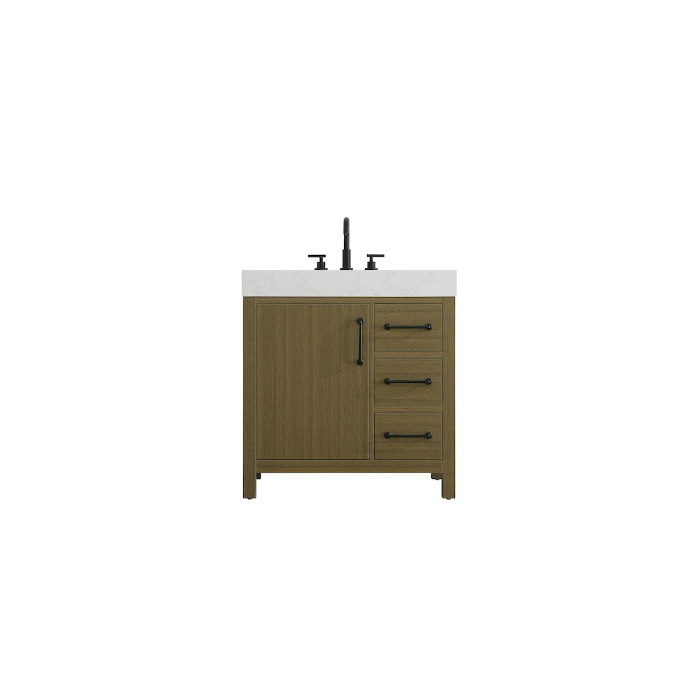 32 inch Single Bathroom Vanity In Chestnut Brown