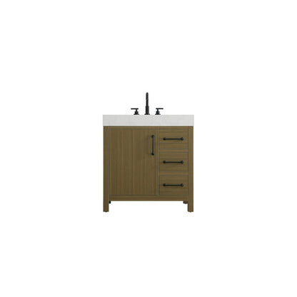 32 inch Single Bathroom Vanity In Chestnut Brown