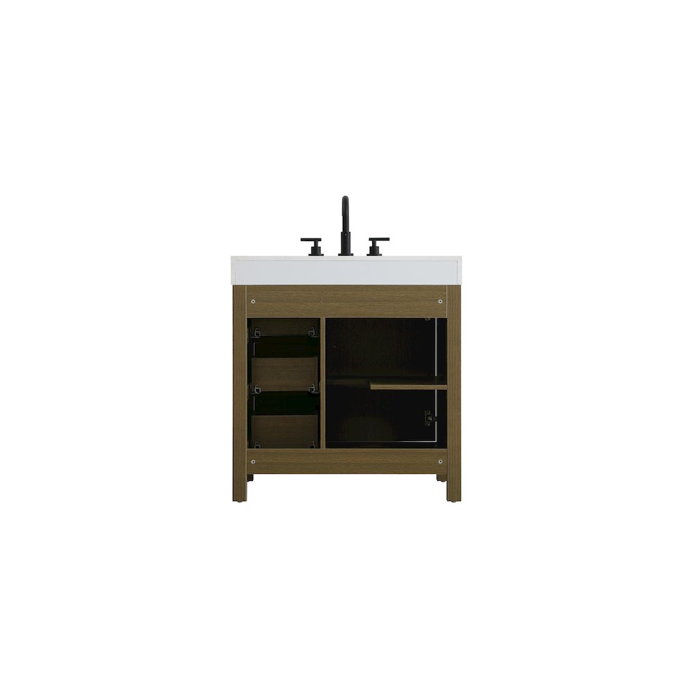 32 inch Single Bathroom Vanity In Chestnut Brown