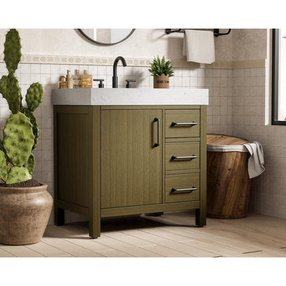 32 inch Single Bathroom Vanity In Chestnut Brown