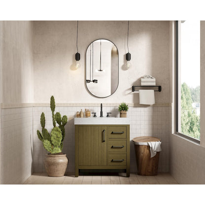 32 inch Single Bathroom Vanity In Chestnut Brown