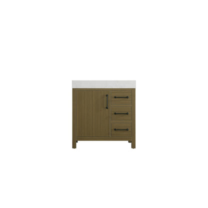 32 inch Single Bathroom Vanity In Chestnut Brown