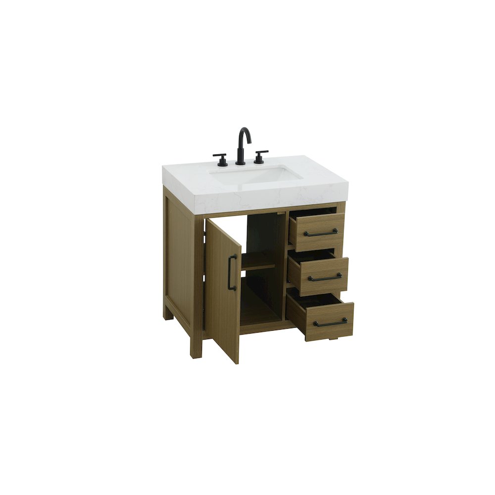32 inch Single Bathroom Vanity In Chestnut Brown