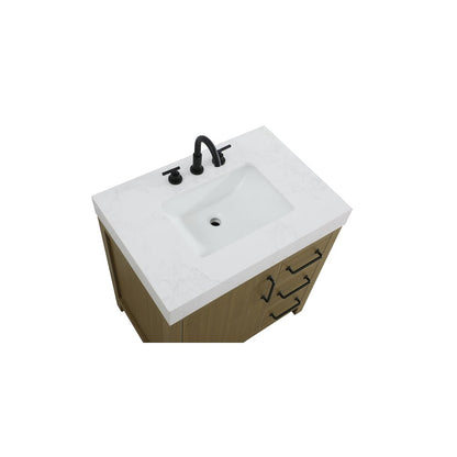 32 inch Single Bathroom Vanity In Chestnut Brown