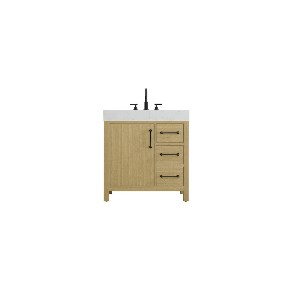 32 inch Single Bathroom Vanity In Honey Brown
