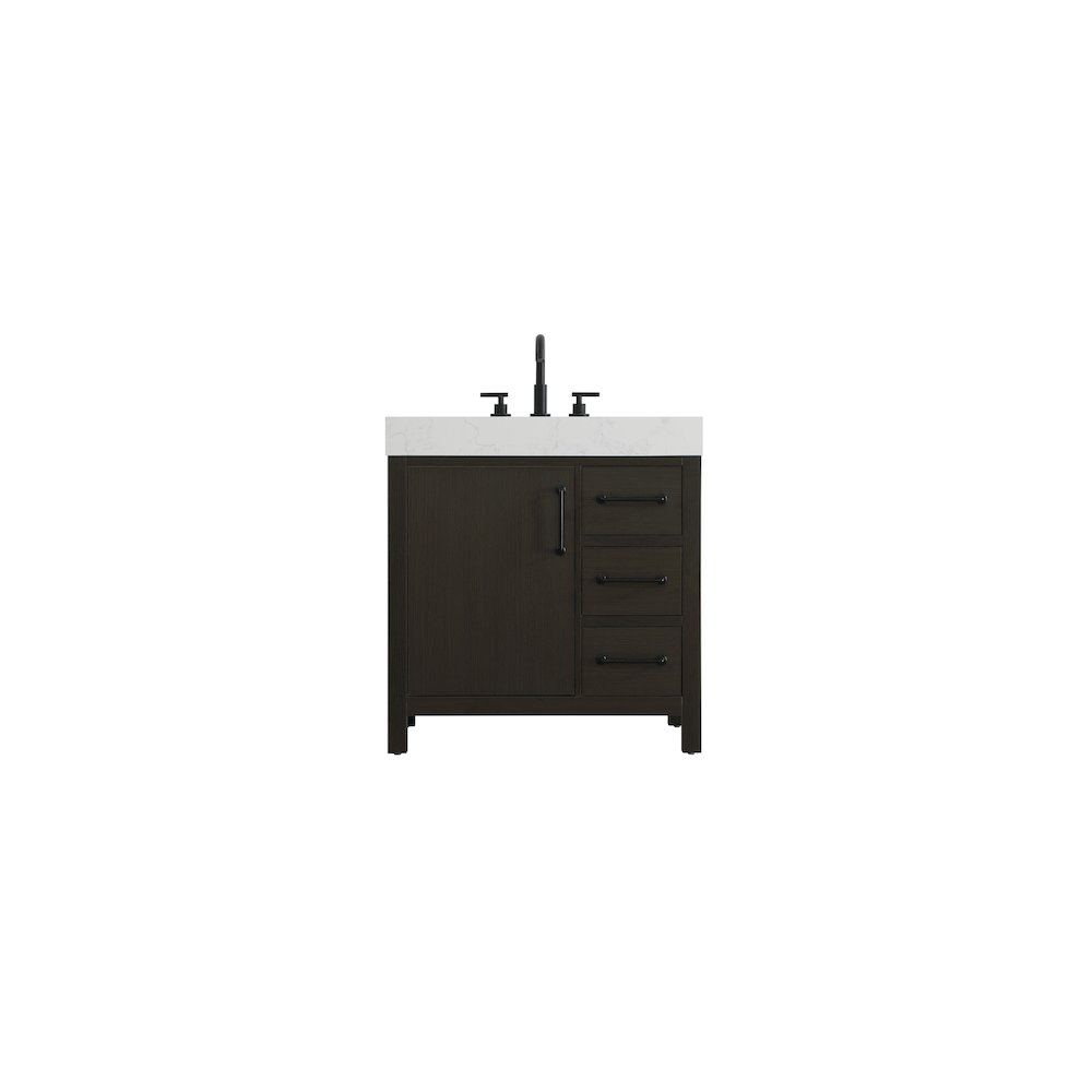 32 inch Single Bathroom Vanity In Mocha Brown