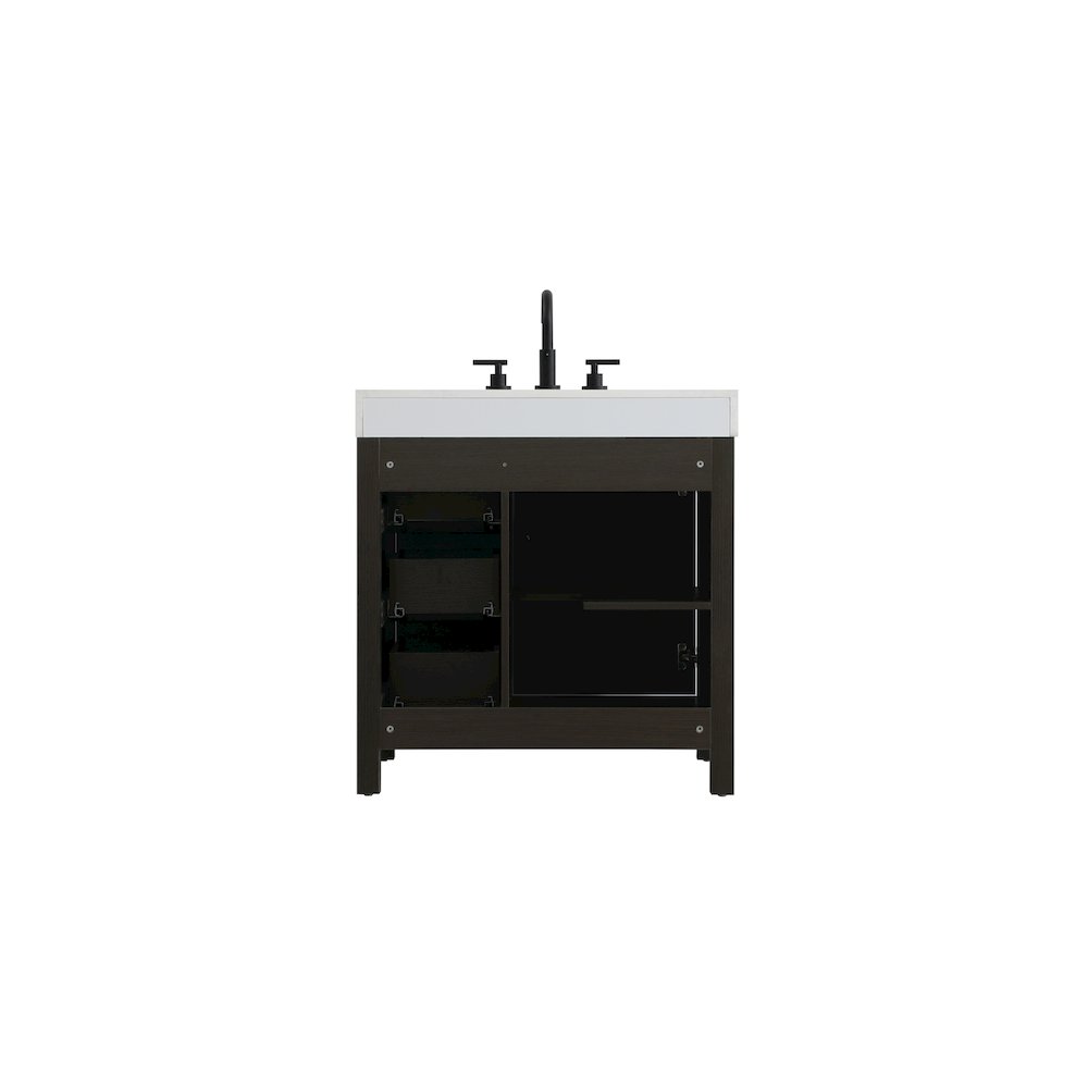 32 inch Single Bathroom Vanity In Mocha Brown
