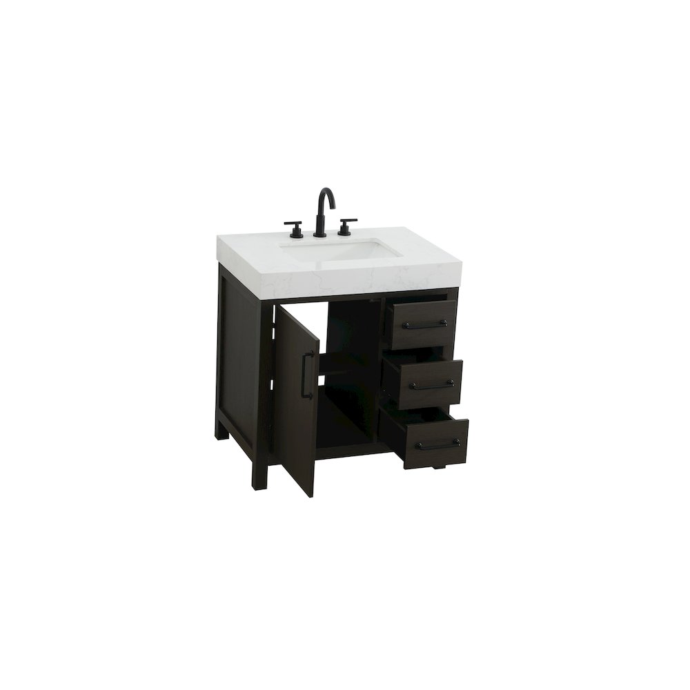 32 inch Single Bathroom Vanity In Mocha Brown