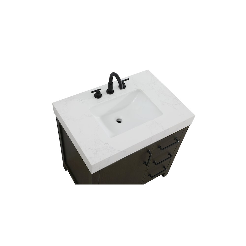 32 inch Single Bathroom Vanity In Mocha Brown