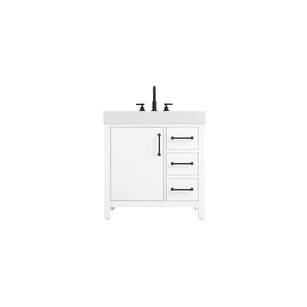 32 inch Single Bathroom Vanity In White