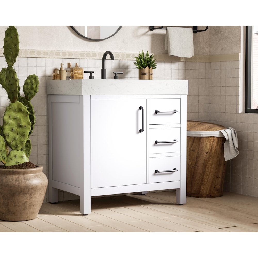 32 inch Single Bathroom Vanity In White