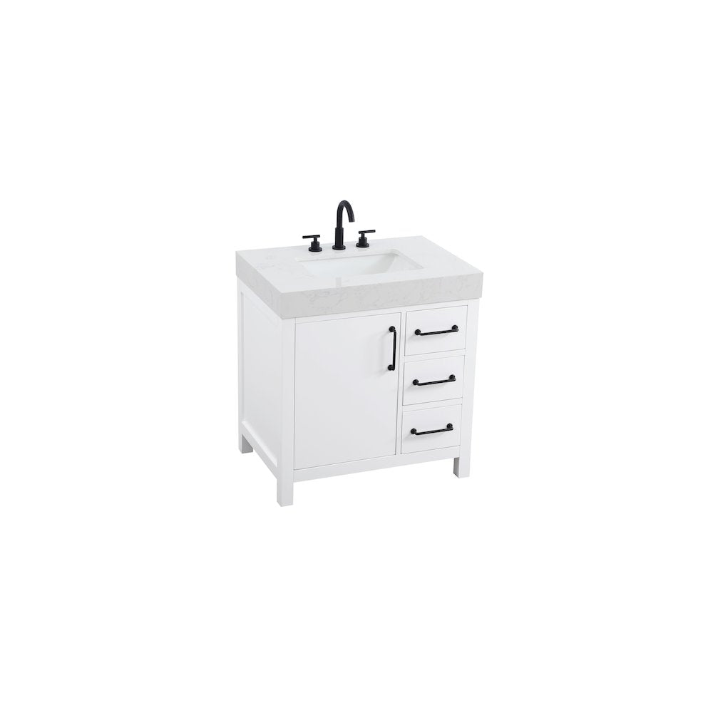 32 inch Single Bathroom Vanity In White