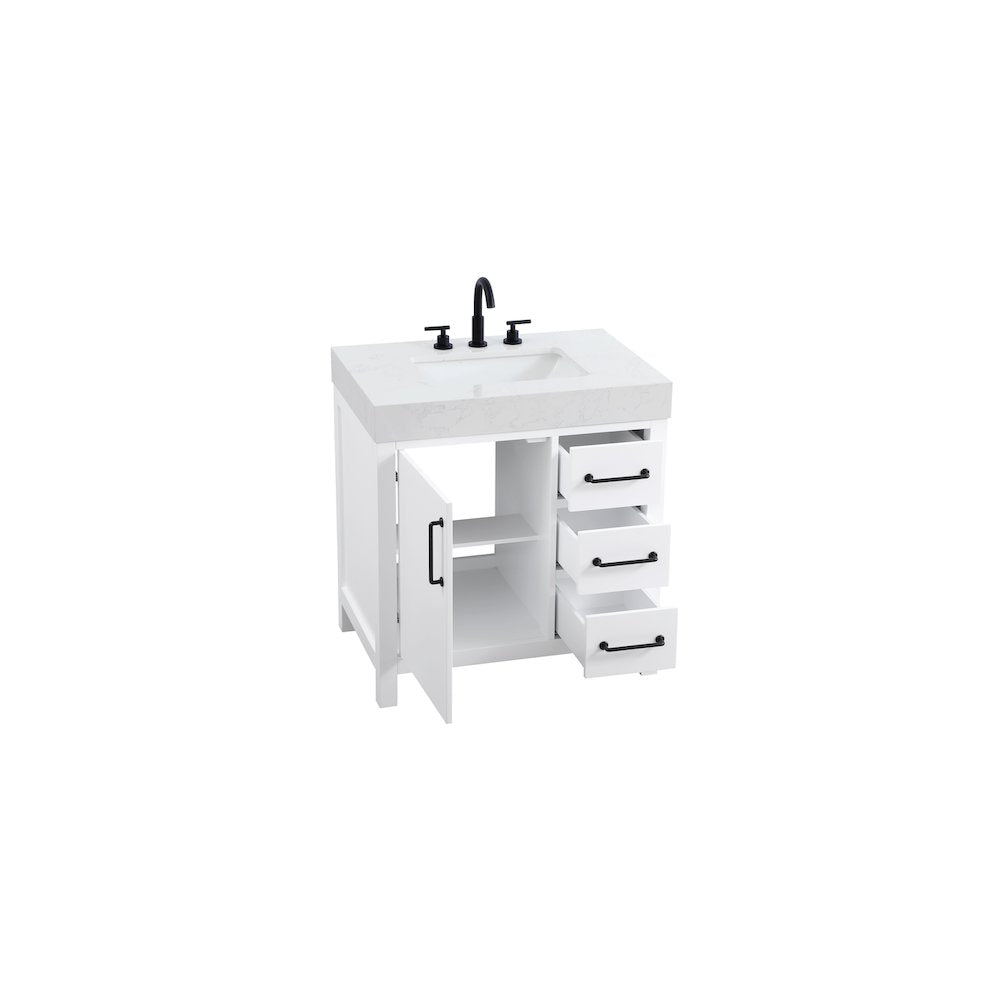 32 inch Single Bathroom Vanity In White