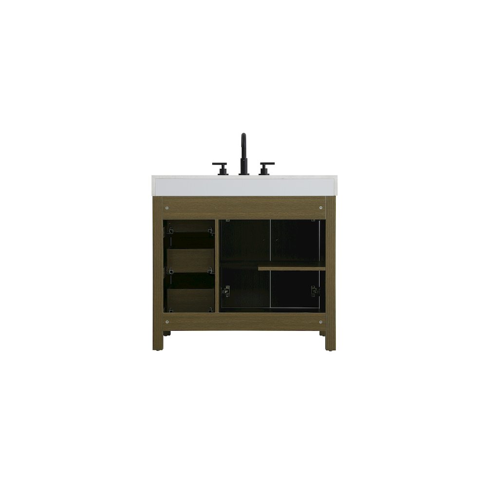 36 inch Single Bathroom Vanity In Chestnut Brown