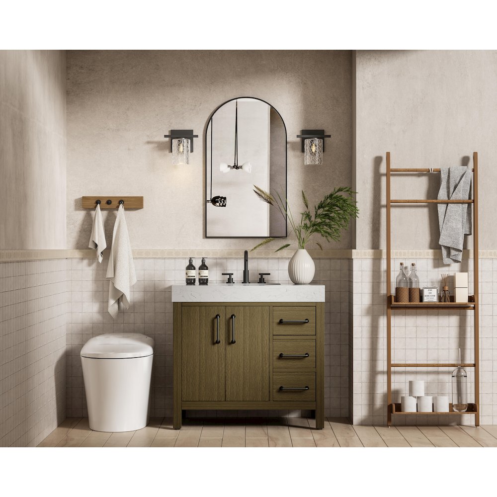 36 inch Single Bathroom Vanity In Chestnut Brown
