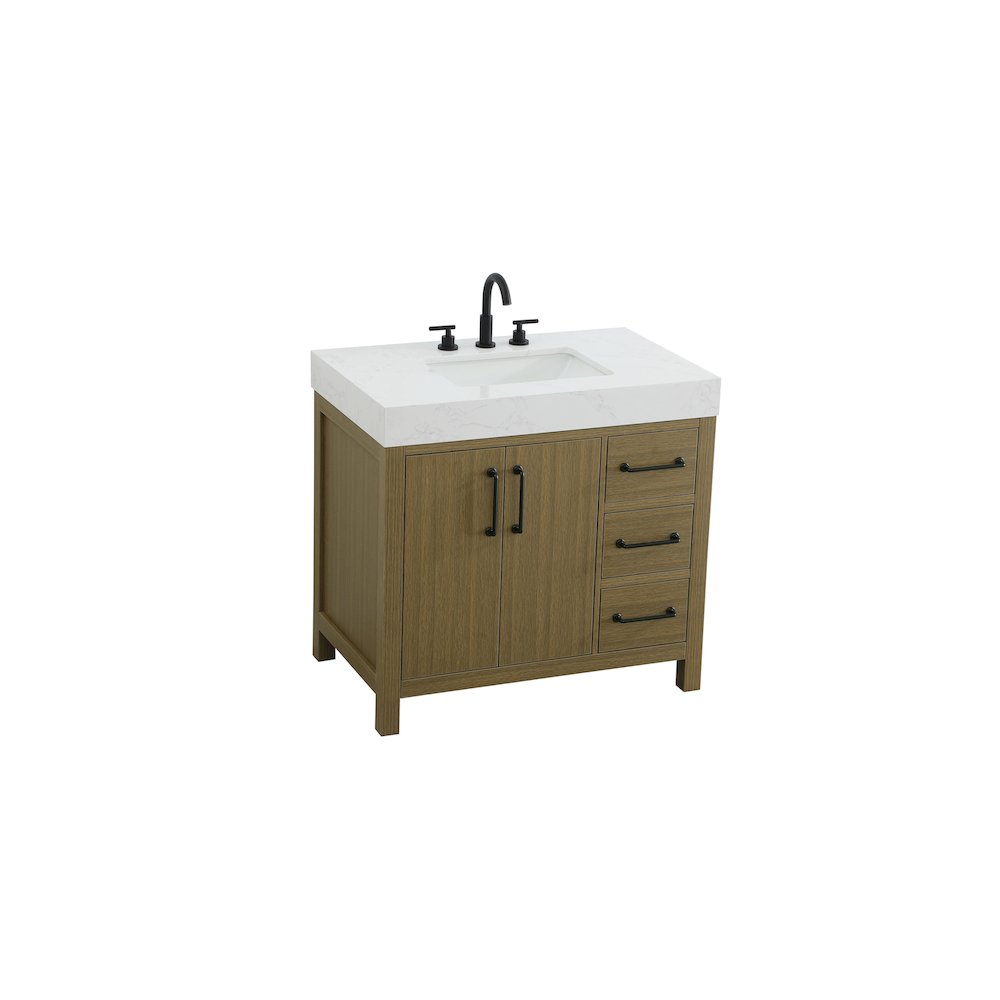 36 inch Single Bathroom Vanity In Chestnut Brown