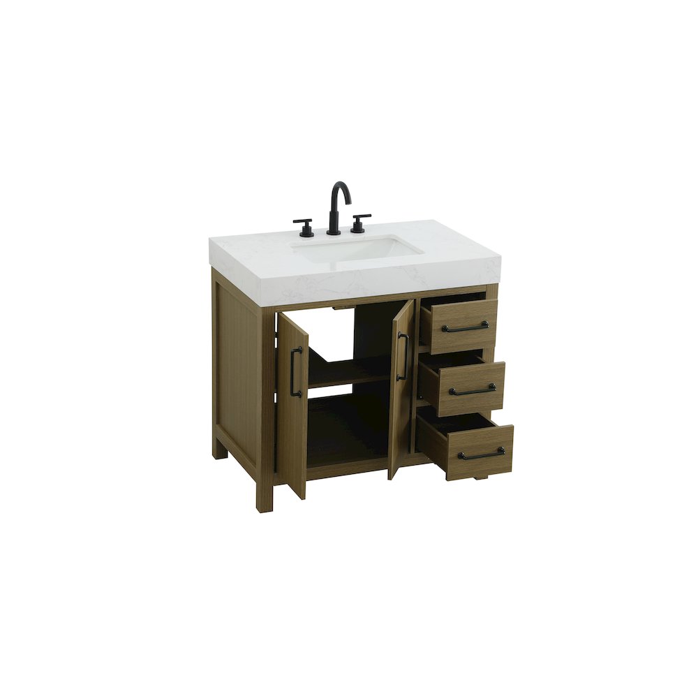 36 inch Single Bathroom Vanity In Chestnut Brown