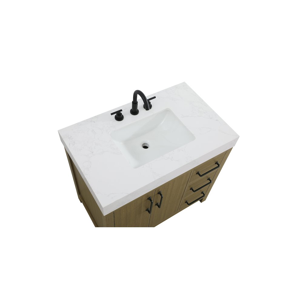 36 inch Single Bathroom Vanity In Chestnut Brown