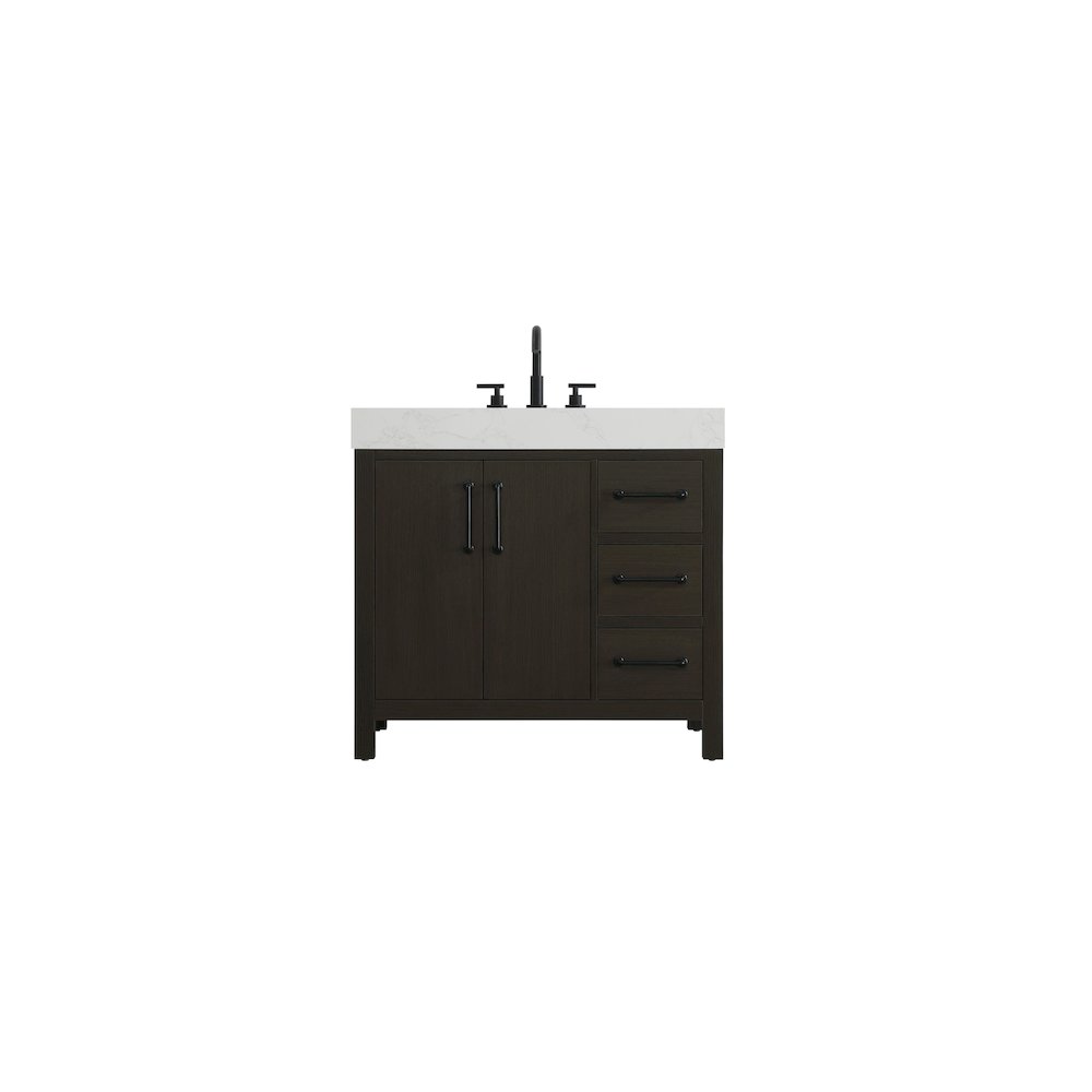 36 inch Single Bathroom Vanity In Mocha Brown