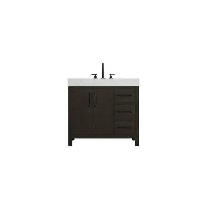 36 inch Single Bathroom Vanity In Mocha Brown