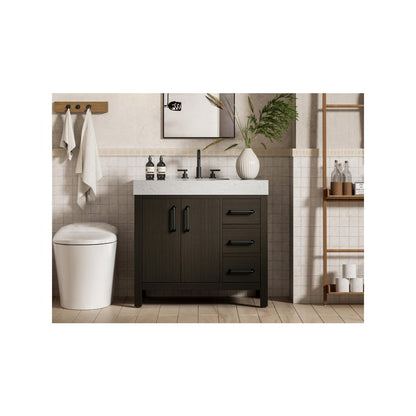36 inch Single Bathroom Vanity In Mocha Brown