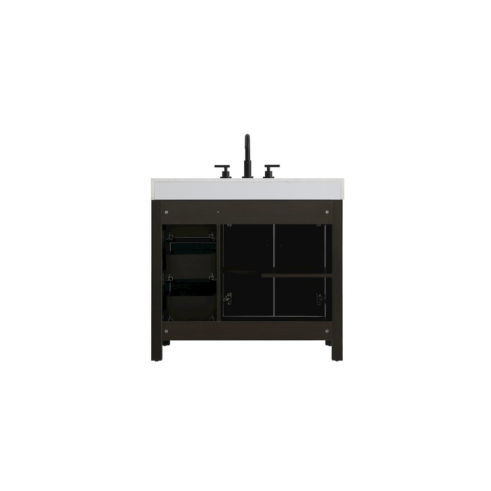 36 inch Single Bathroom Vanity In Mocha Brown