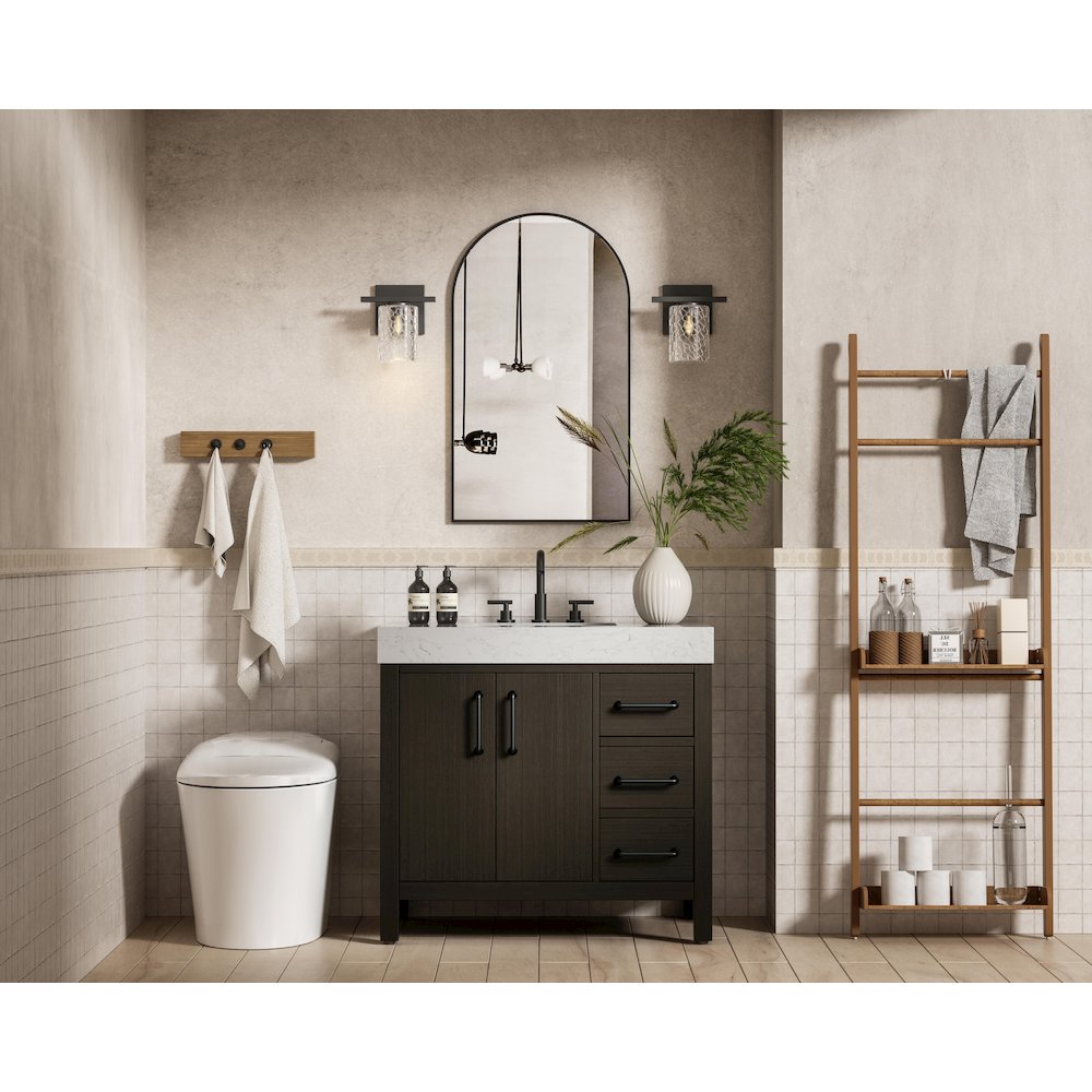 36 inch Single Bathroom Vanity In Mocha Brown