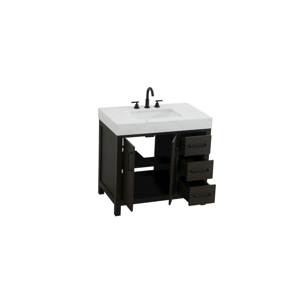 36 inch Single Bathroom Vanity In Mocha Brown