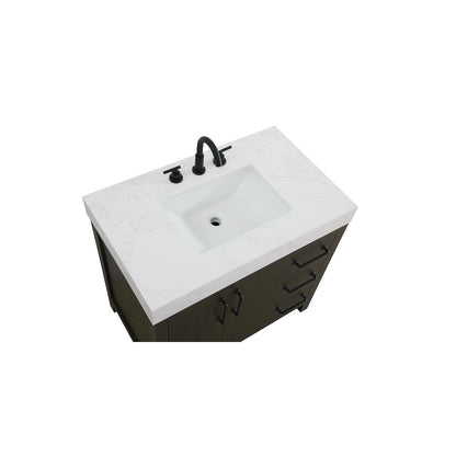 36 inch Single Bathroom Vanity In Mocha Brown