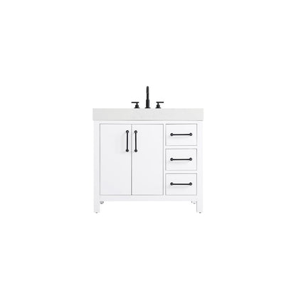 36 inch Single Bathroom Vanity In White