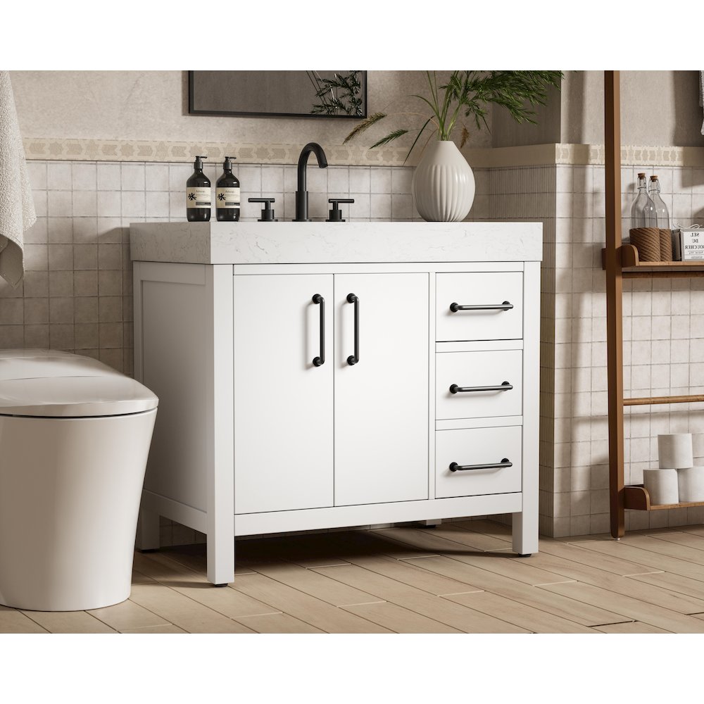 36 inch Single Bathroom Vanity In White
