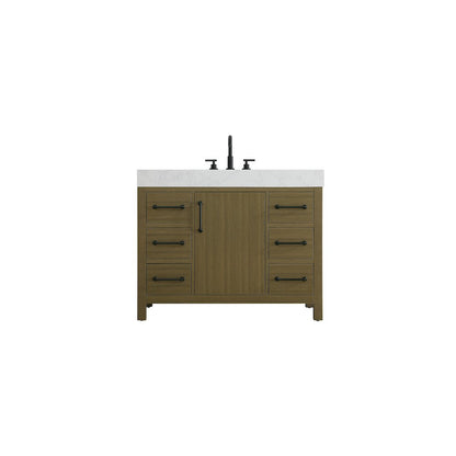42 inch Single Bathroom Vanity In Chestnut Brown