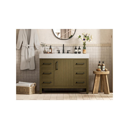 42 inch Single Bathroom Vanity In Chestnut Brown