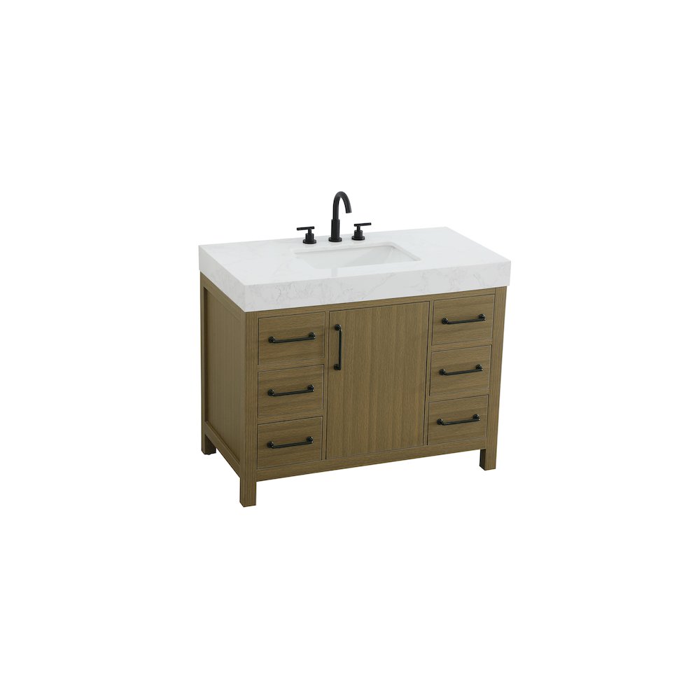 42 inch Single Bathroom Vanity In Chestnut Brown