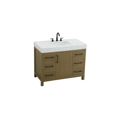 42 inch Single Bathroom Vanity In Chestnut Brown
