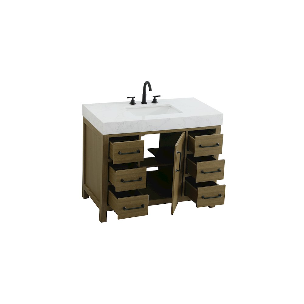 42 inch Single Bathroom Vanity In Chestnut Brown