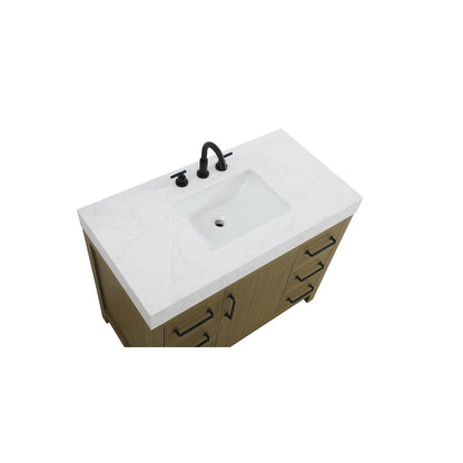 42 inch Single Bathroom Vanity In Chestnut Brown