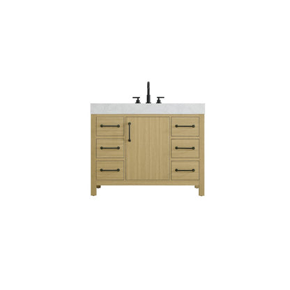 42 inch Single Bathroom Vanity In Honey Brown