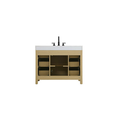 42 inch Single Bathroom Vanity In Honey Brown