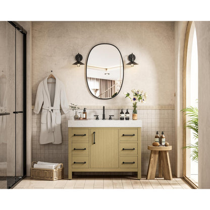 42 inch Single Bathroom Vanity In Honey Brown