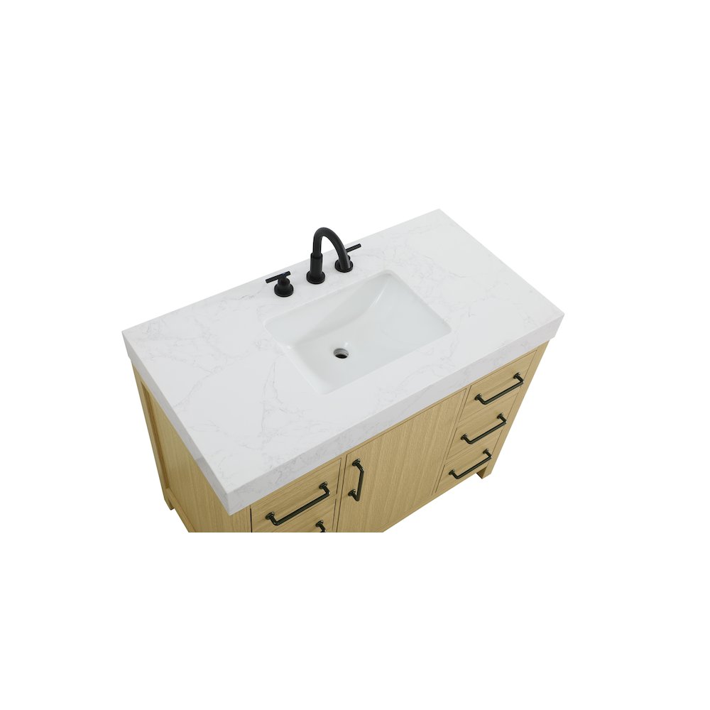 42 inch Single Bathroom Vanity In Honey Brown