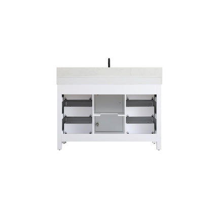 48 inch Single Bathroom Vanity In White with backsplash