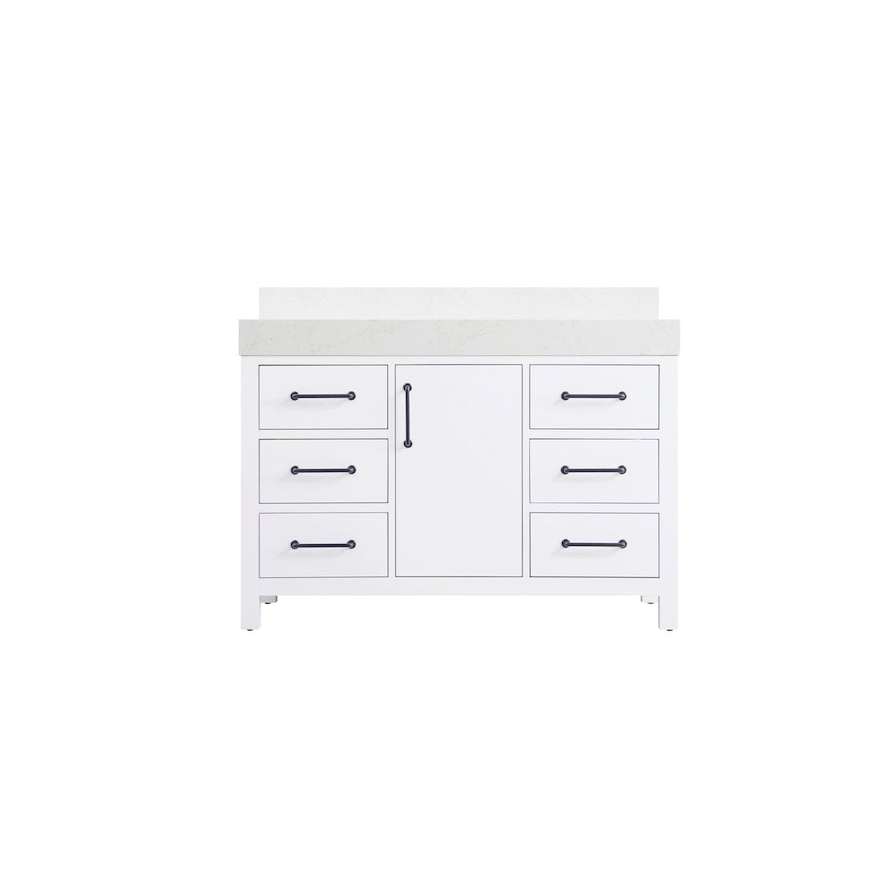 48 inch Single Bathroom Vanity In White with backsplash