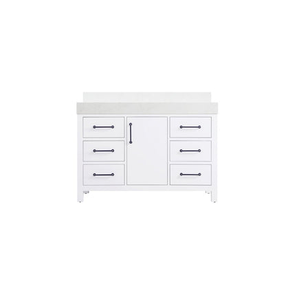 48 inch Single Bathroom Vanity In White with backsplash
