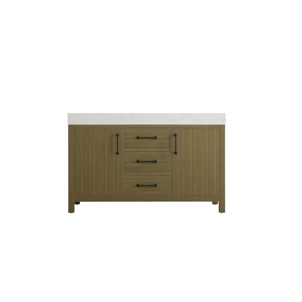 54 inch Double Bathroom Vanity In Chestnut Brown
