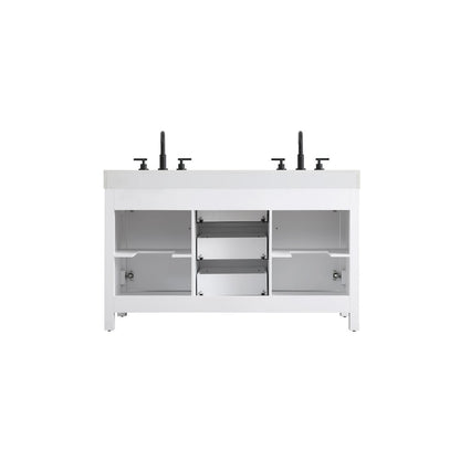54 inch Double Bathroom Vanity In White